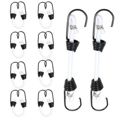 PDETVEO 10PCS 2 Inch Mini Bungee Cords with Hooks, White 2 Inch,