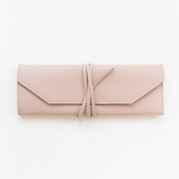 Minted – Blush colored Leather Jewelry Travel Roll. New with tags