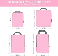 4 Set/6 Set/8 Set Compression Packing Cubes Travel Accessories Expandable Pac…