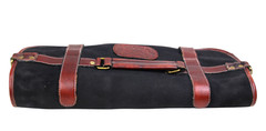 Boldric India BLACK CANVAS BROWN GENUINE LEATHER BELTED KNIFE BAG FOLDER CASE