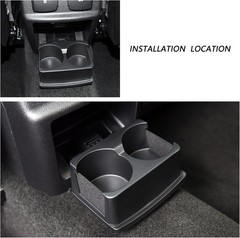 Center Console Cup Holder for Rear Passengers GB5Z7813562BA, Platinum,Black