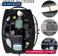 ETRONIK Tactical Toiletry Bag for Men, Travel Hygiene Bag with Double-layer, Han