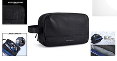 Versatile Black Travel Toiletry Bag – Men&rsquo;s Waterproof Kit with Dual Zippers