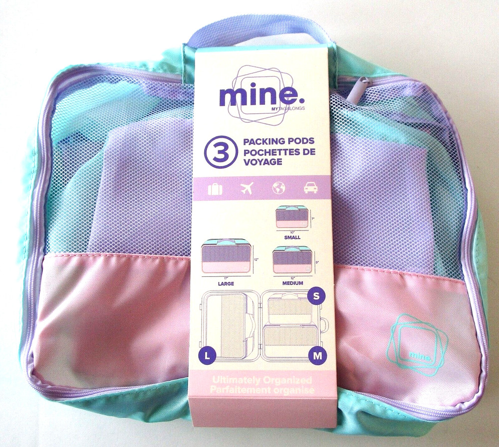 Mine. Mytagalongs Zippered Breathable Mesh Travel Packing Pods 3 piece – NWT