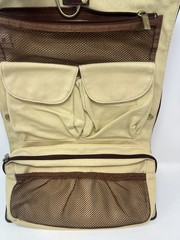 VTG Red Envelope Leather Excursion Travel Case Bag Trifold Brown Tan Gold NOS