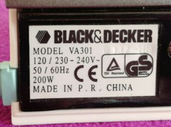 Travel Iron Black&Decker VA301 New Dual Voltages Small Backpack EU plug