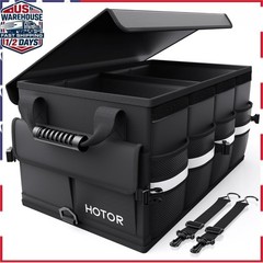 HOTOR Car Trunk Organizer – Foldable SUV Storage with Reflective Strips