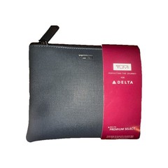 TUMI Delta Airlines Premium Amenity Case – Textured Gray Toiletry Bag 7 x 6 NEW