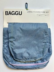 NEW! Baggu *LARGE* PACKING CUBE SET in “Digital Denim” Recy. Nylon SOLD OUT/RARE