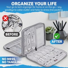All Tech Included/Travel Tech Organizer/Multifold/Waterproof/Gray/Bubm/7.09×9.65