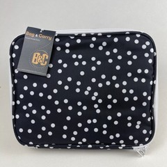 Bag & Carry Hanging Travel Toiletry Jewelry Organizer Black Polka Dot NWT