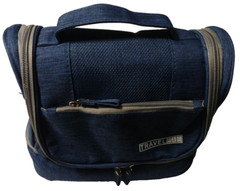 Travel Bag Shower Hanging Navy Blue Toiletry Waterproof Zip Cosmetic Shave New