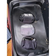 Tumi for Delta Airline Amenity Kits Set of 3 Black Grey Travel Toiletry Pouches