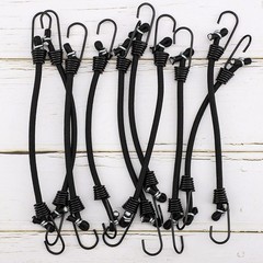 ZHOUBIN Small Bungee Cords with Hooks – 6 Inch Mini Black 6 Inch,