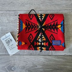 Pendleton Jewelry Roll Bright Red Wool Cotton Blend Southwest Design Vintage NOS