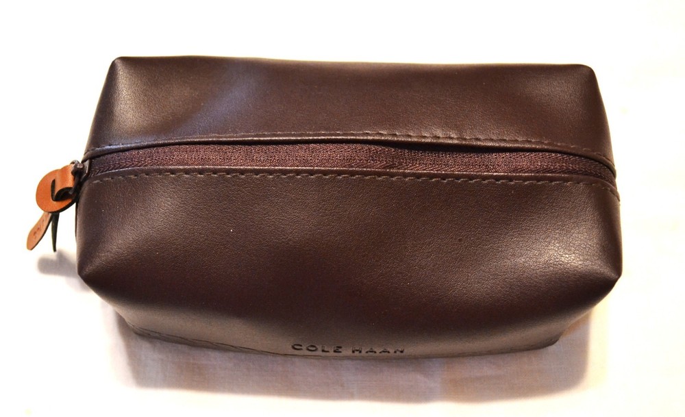 Cole Haan Brown Travel Case ~ Toiletries, Shaving ~ American Airlines ~ NEW