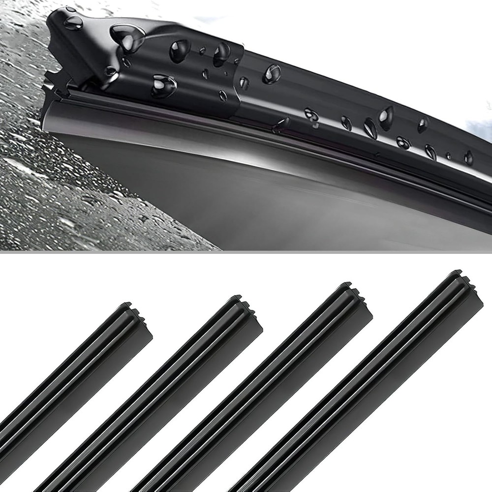 4PCS Car Windshield Wiper Blades Refills, 26&Prime; Adjustable Size of Universal