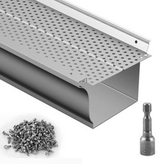 Gutter Guard, 5 inch Width, Aluminum Leaf Filter DIY Gutter Cover, 13 PCS 52 ft