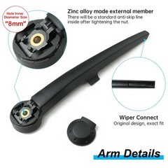 Rear Windshield Wiper Blade Arm Set Fit Replacement for 06-10 Jepp Commander
