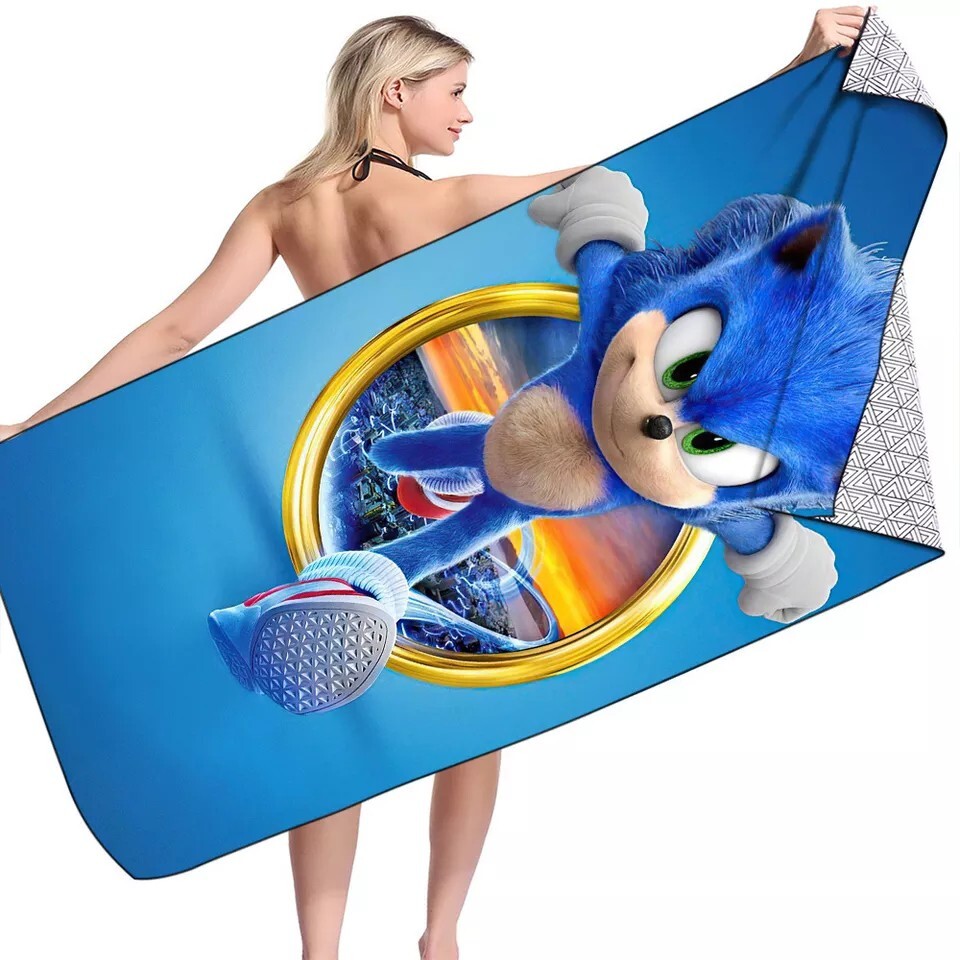 Sonic Beach Towel Bath Sheet Model Of Your Choice 75×150cm Shadow Silver