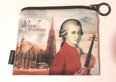Fridolin Wien Vienna Mozart Small Zip Close Bag EUC