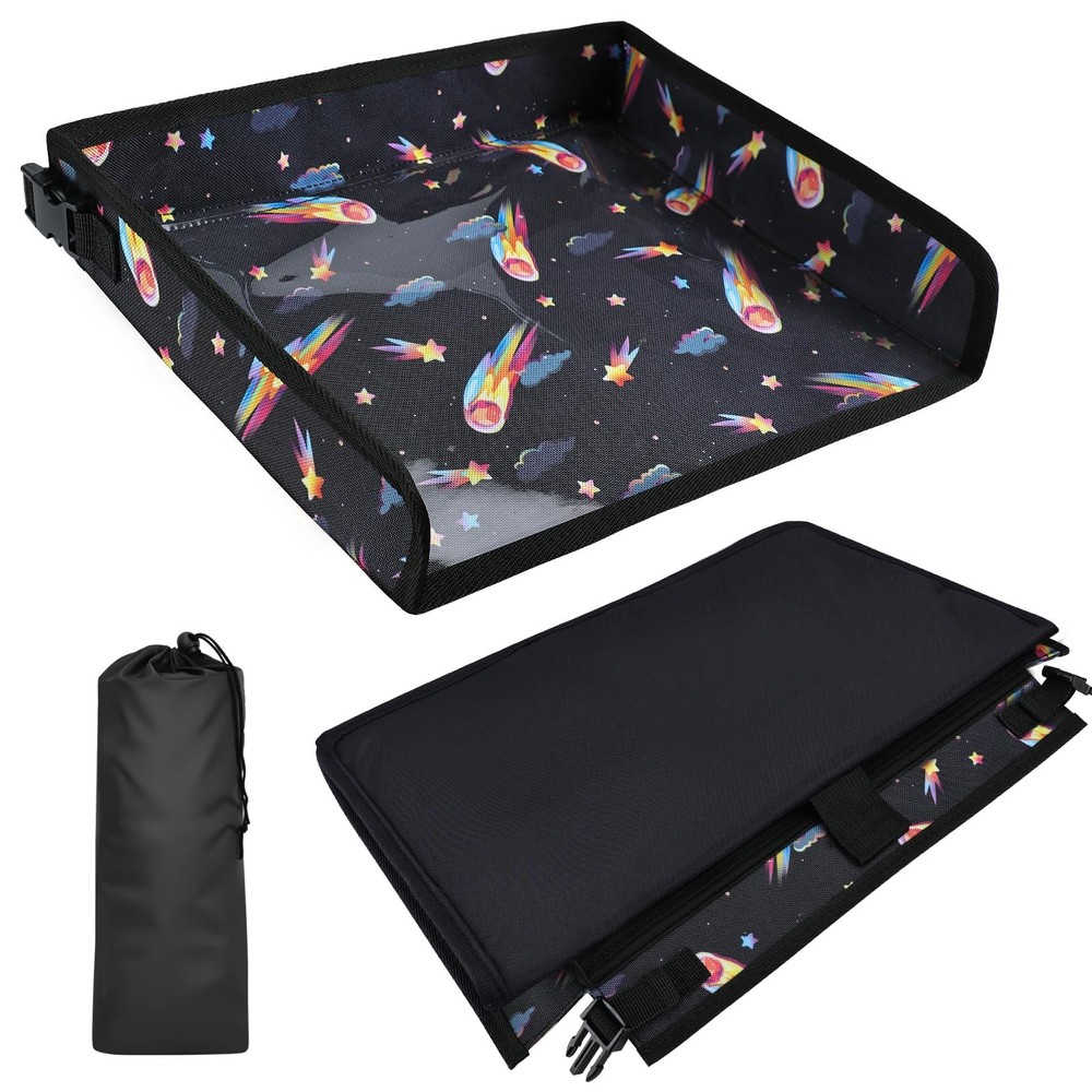 Airplane Tray Table Cover for Kids with Pockets – Travel Essentials