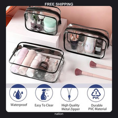 6 Pack Large Clear Cosmetic Bags TSA Approved Travel Toiletry Organizer