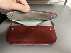 AWAY Travel The Jewelry Sleeve Cranberry Leather Bag Limited Edition EUC