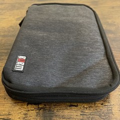 BUBM Double Layer Med Travel Gear Organizer Electronics Accessories Bag In Black