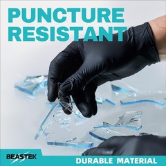 Beastek Black Nitrile Exam Gloves, 4.0 Mil, 100 Medium, 100 (Medium)