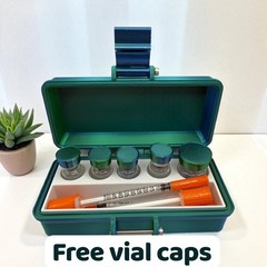 Peptides travel case Slim And Portable Organizer FREE VIALS CAPS included