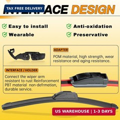 AUTOBOO 26&Prime; and 16&Prime; Windshield Wipers Blades (Pack Of 2),OEM Quality Premium All
