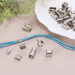 100 Silver Crimp Caps 8x5mm for DIY, Pack of 100 Pieces
