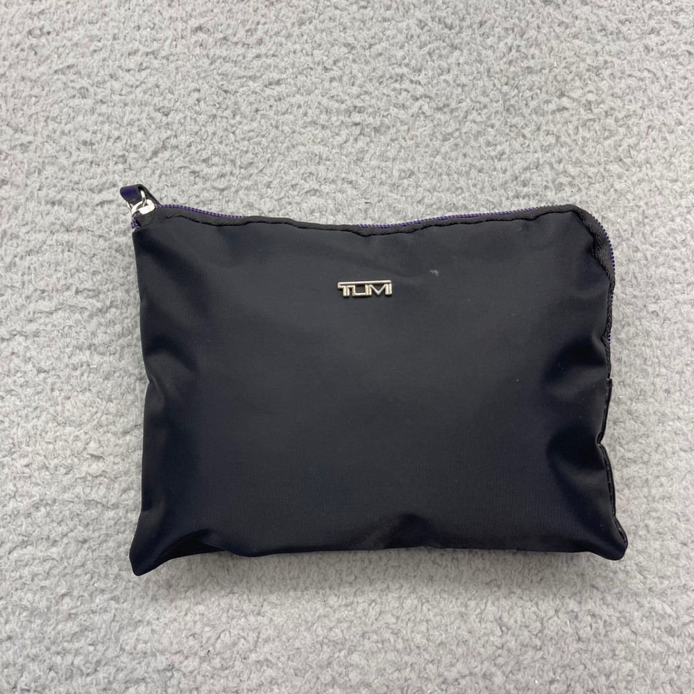 Tumi Delta Airlines Unisex Black Purple Amenity Pouch Travel Bag Toiletry Case