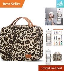 PU Leather Toiletry Organizer – Stylish 4-Compartment Travel Bag