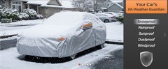 Kayme 6 Layers Hatchback Car Cover Waterproof All Weather Fit up to 77&Prime; Zipper