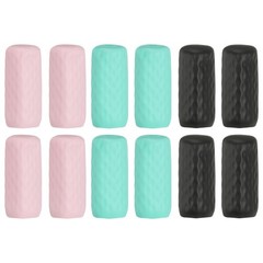 12Pcs Silicone Travel Bottle Covers, Black/Green/Pink