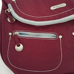 Travelon Anti Theft Crossbody Foldover Burgundy/Gray Travel Bag
