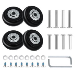 30Pcs Durable Suitcase Caster Wheels Replacement Kit Black Swivel Wheels