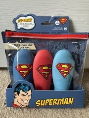NEW Superman Toiletry Kit Liquids Set Of 3 Great Gift!