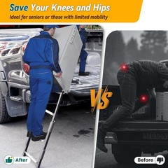 Tailgate Ladder for Pickup Truck, Universal 34&Prime;-42&Prime; Height Adjustable Tailgate