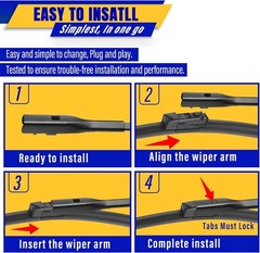 Wiper Blades Replacement for 2018-2022 X3/X4 – Set of 3 26&Prime;/20&Prime;/12&Prime;
