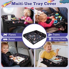 Airplane Tray Table Cover for Kids with Pockets – Travel Essentials