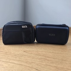 TUMI Delta Hard & Soft Case Shell Toiletry Cosmetic Travel Kit Blue Eye Cover