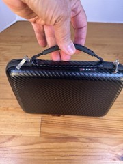 GUANHE Hard Shell Travel Organizer Case 9” x 7” Zippered Black Storage