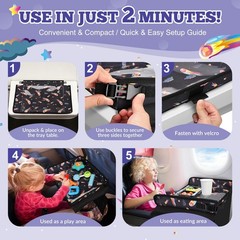 Airplane Tray Table Cover for Kids with Pockets – Travel Essentials