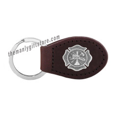 NEW ORLEANS FLEUR DE LIS Zep-Pro Leather Concho Key Fob brown keychain
