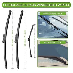 ® Windshield Wiper Blades for Ford Edge 2015-2025, 3 Pack