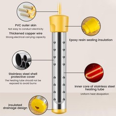 Immersion Water Heater 1500W, UL Listed Certified, Portable Yellow