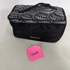 Victoria’s Secret Travel Makeup Case Black Satin Bra Panty Bag Organizer